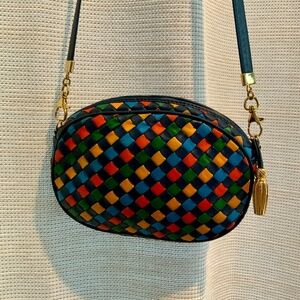 Vintage Rare Bottega Veneta Intreciatto Harlequin Mini Crossbody Bag